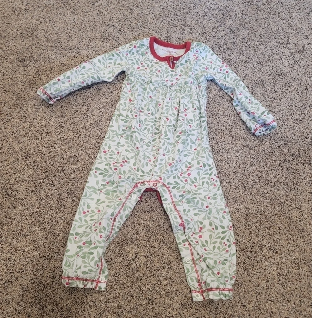 Burts Bees Baby Holiday Christmas Pajamas Size 12 Months